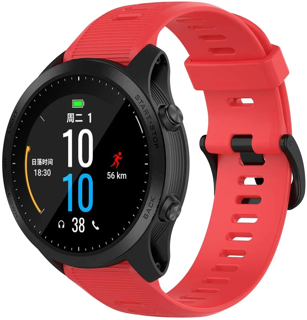 Garmin Forerunner 945 Bundle, Premium GPS Running/Triathlon Smartwatch with Music Included Wearable4U 3 Straps Bundle (Slate/Red/Purple)