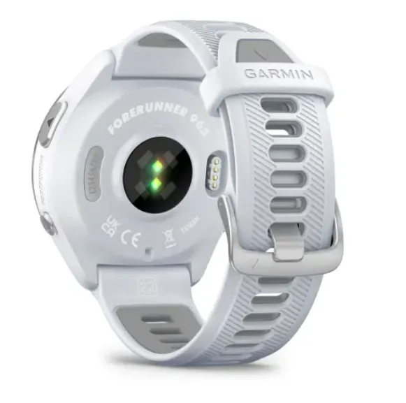 Garmin Forerunner® 965 Titanium Bezel with Whitestone Case and Whitestone/Powder Grey Silicone Band