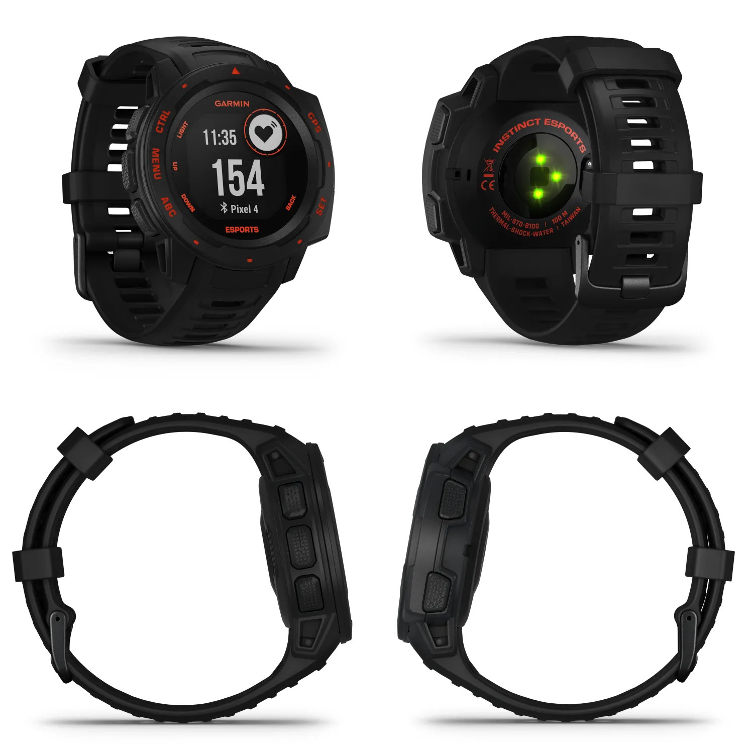 Garmin Instinct Esports Edition, Black Lava GPS Smartwatch for Esports Athletes