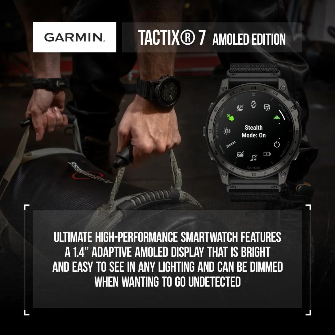 Garmin Tactix 7 Tactical Multisport GPS Smartwatch with Wearable4U Black EarBuds Bundle