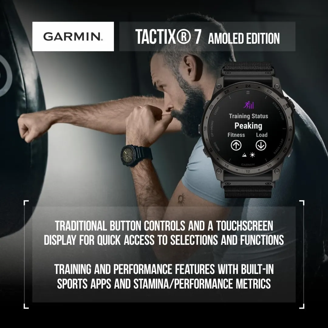 Garmin Tactix 7 Tactical Multisport GPS Smartwatch with Wearable4U Black EarBuds Bundle