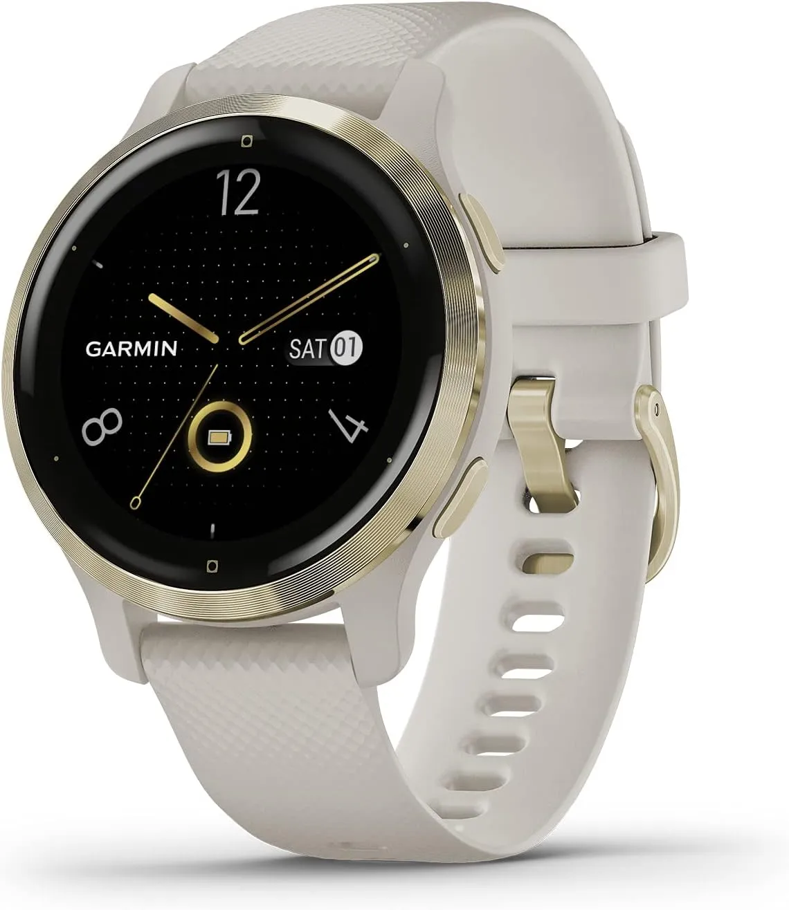 Garmin Venu 2S, Smaller-sized GPS Smartwatch with Advanced Health Monitoring and Fitness Features, Light Gold Bezel with Tan Case and Silicone Band