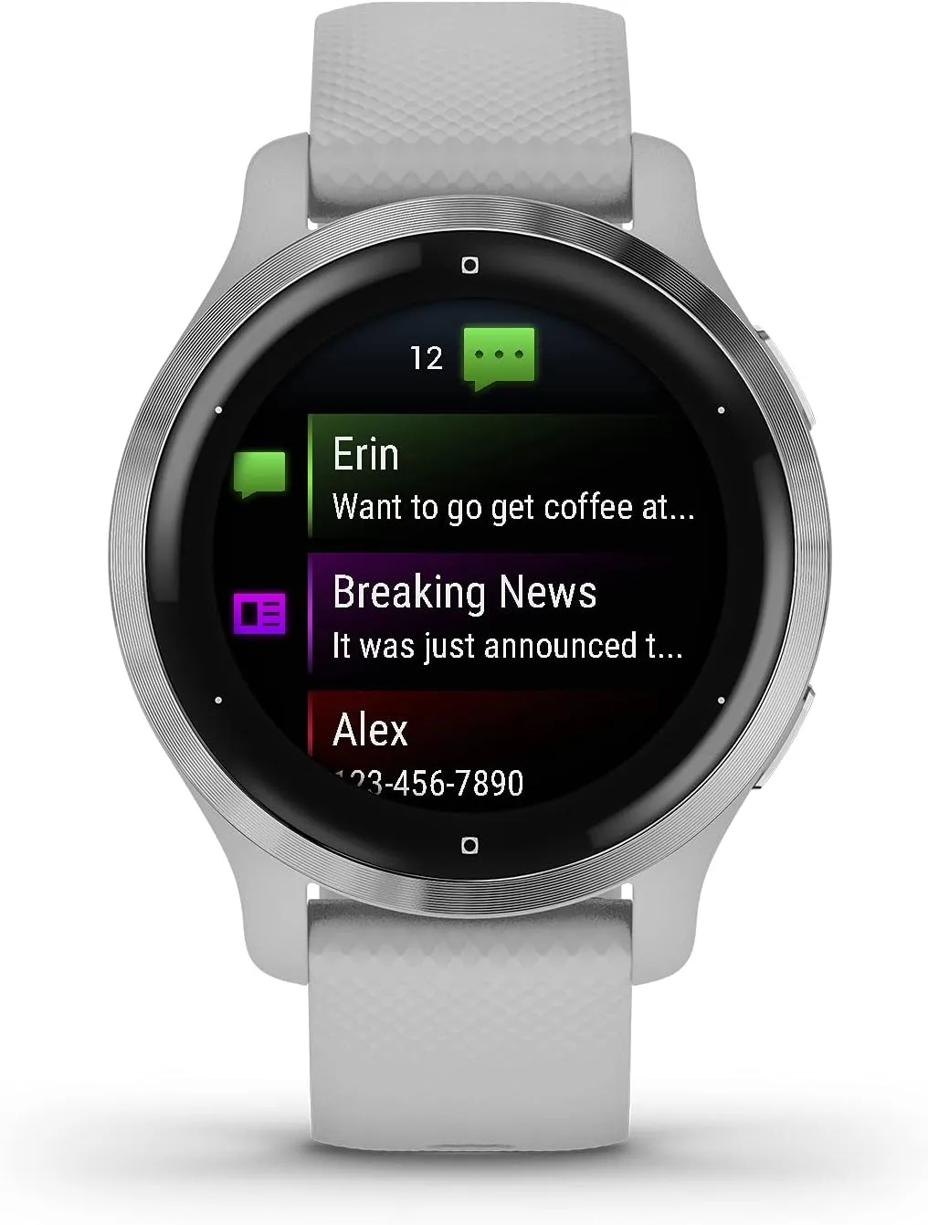 Garmin Venu 2S, Smaller-sized GPS Smartwatch with Advanced Health Monitoring and Fitness Features, Silver Bezel with Light Gray Case and Silicone Band