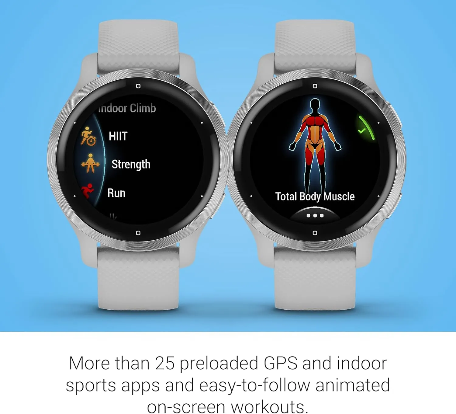 Garmin Venu 2S, Smaller-sized GPS Smartwatch with Advanced Health Monitoring and Fitness Features, Silver Bezel with Light Gray Case and Silicone Band