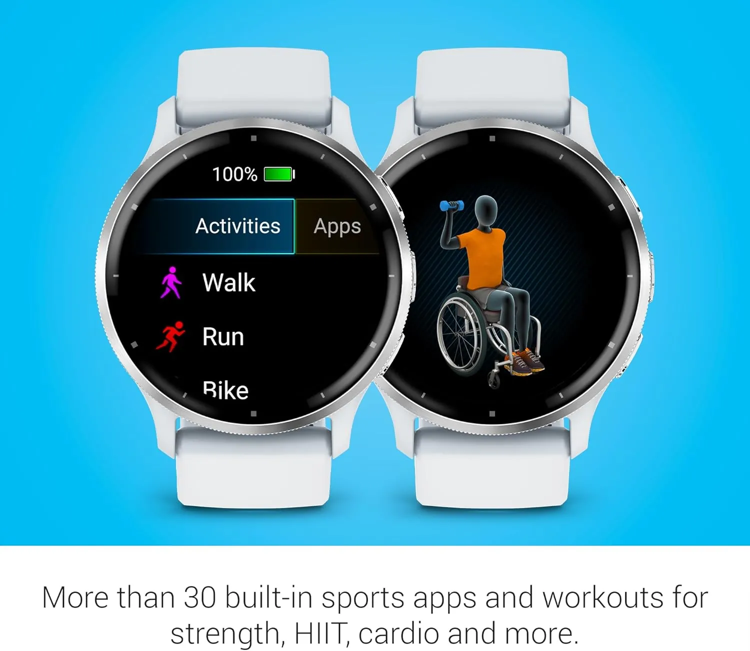 Garmin Venu 3 Running GPS Smartwatch with AMOLED Display, Advanced Health, Fitness Features, Up to 14 Day Battery Life with Signature Power Bundle | Silver with Whitestone Silicone Band