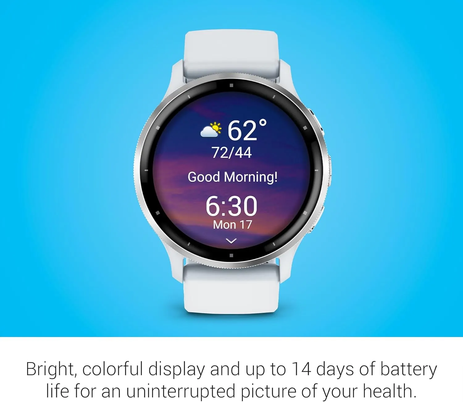 Garmin Venu 3 Running GPS Smartwatch with AMOLED Display, Advanced Health, Fitness Features, Up to 14 Day Battery Life with Signature Power Bundle | Silver with Whitestone Silicone Band