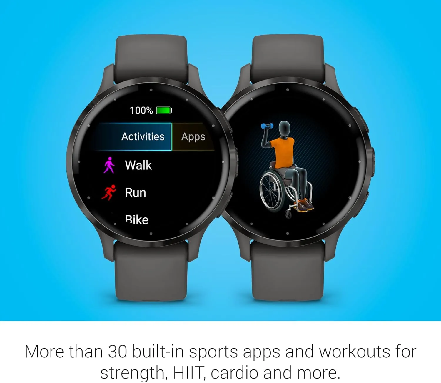 Garmin Venu 3S Running GPS Smartwatch with AMOLED Display, Advanced Health, Fitness Features, Up to 14 Day Battery Life with Signature Power Bundle | Slate with Pebble Gray Silicone Band