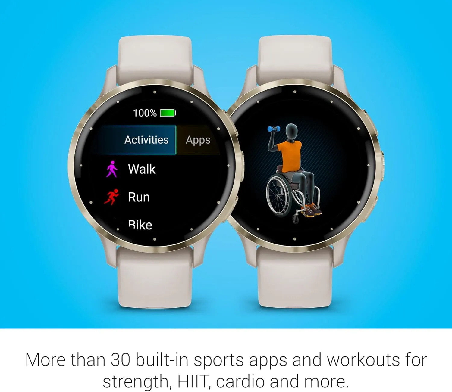 Garmin Venu 3S Soft Gold Stainless Steel Bezel 1.2-Inch AMOLED Touchscreen Display Smart Watch with 41mm Ivory Case and Silicone Band