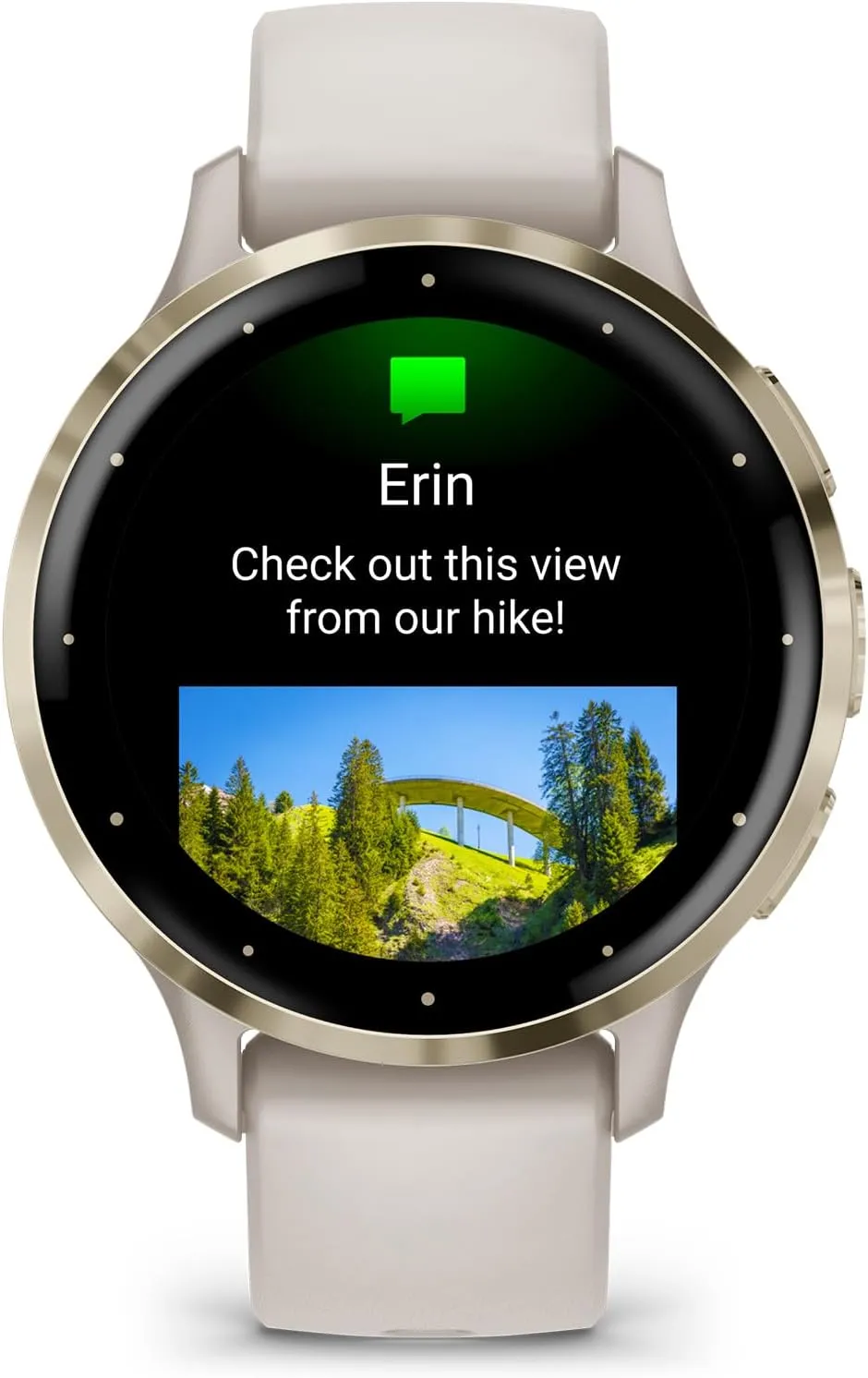 Garmin Venu 3S Soft Gold Stainless Steel Bezel 1.2-Inch AMOLED Touchscreen Display Smart Watch with 41mm Ivory Case and Silicone Band
