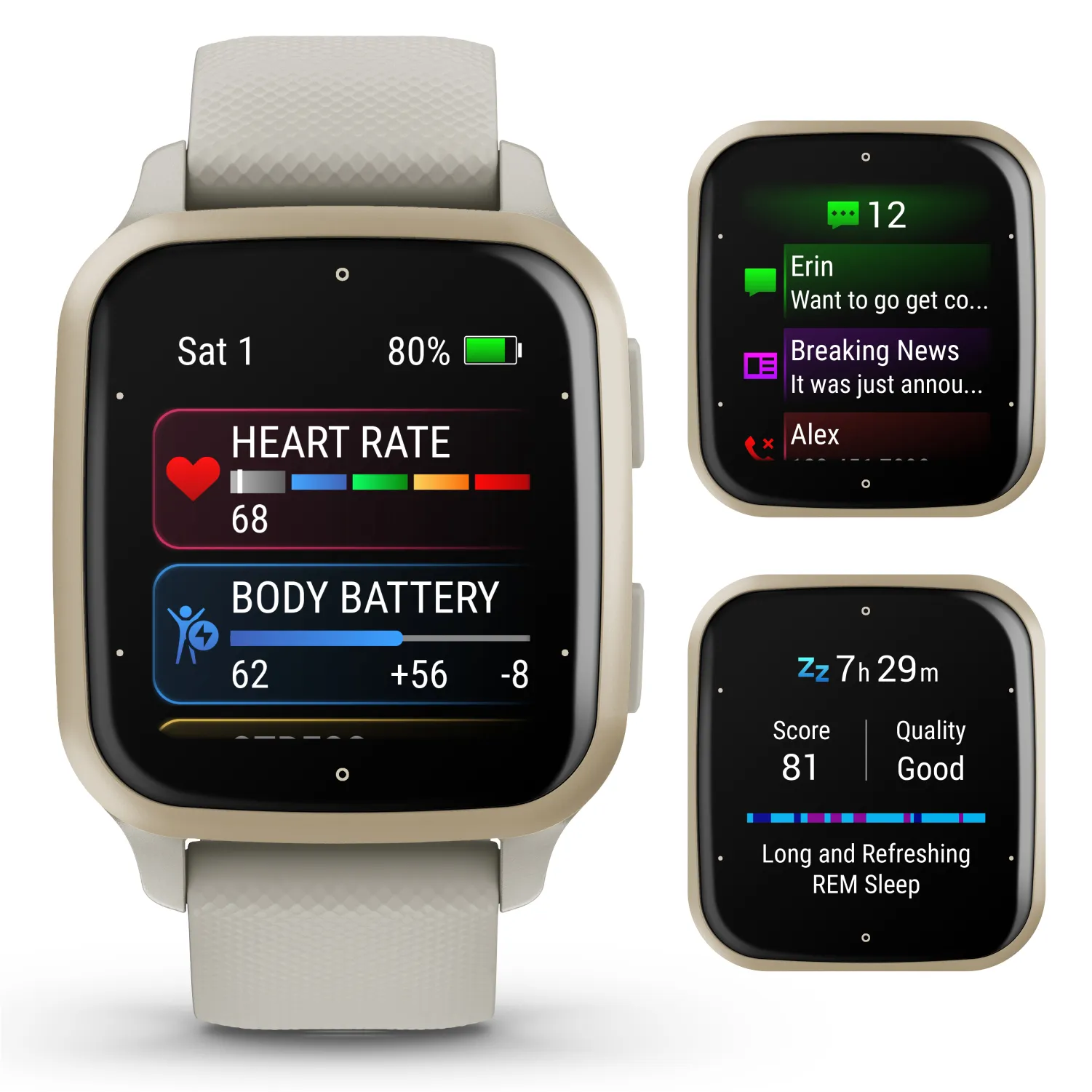 Garmin Venu Sq 2 Series, GPS Smartwatch, Long-Lasting Battery Life, AMOLED Display, Black/Slate