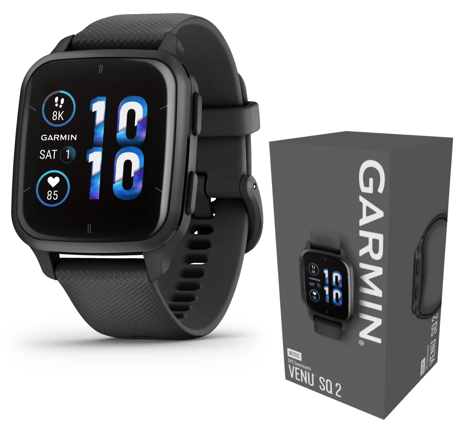 Garmin Venu Sq 2 Series, GPS Smartwatch, Long-Lasting Battery Life, AMOLED Display, Black/Slate