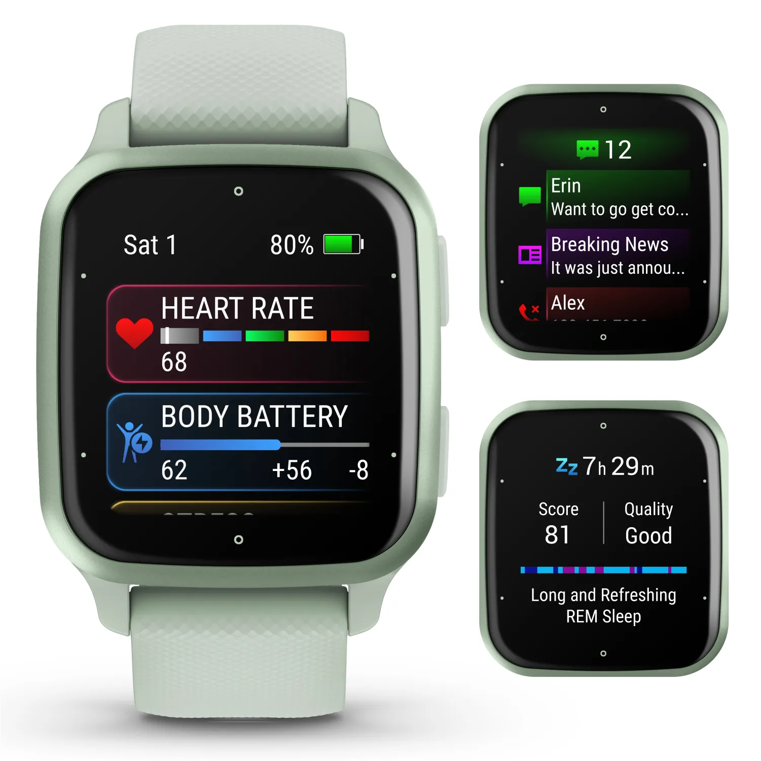 Garmin Venu Sq 2 Series, GPS Smartwatch, Long-Lasting Battery Life, AMOLED Display, Black/Slate