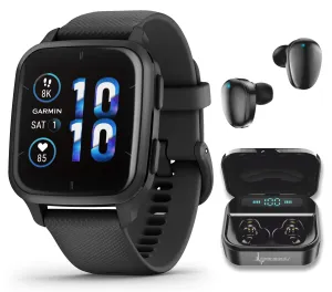 Garmin Venu Sq 2 Series, GPS Smartwatch, Long-Lasting Battery Life, AMOLED Display, Black/Slate