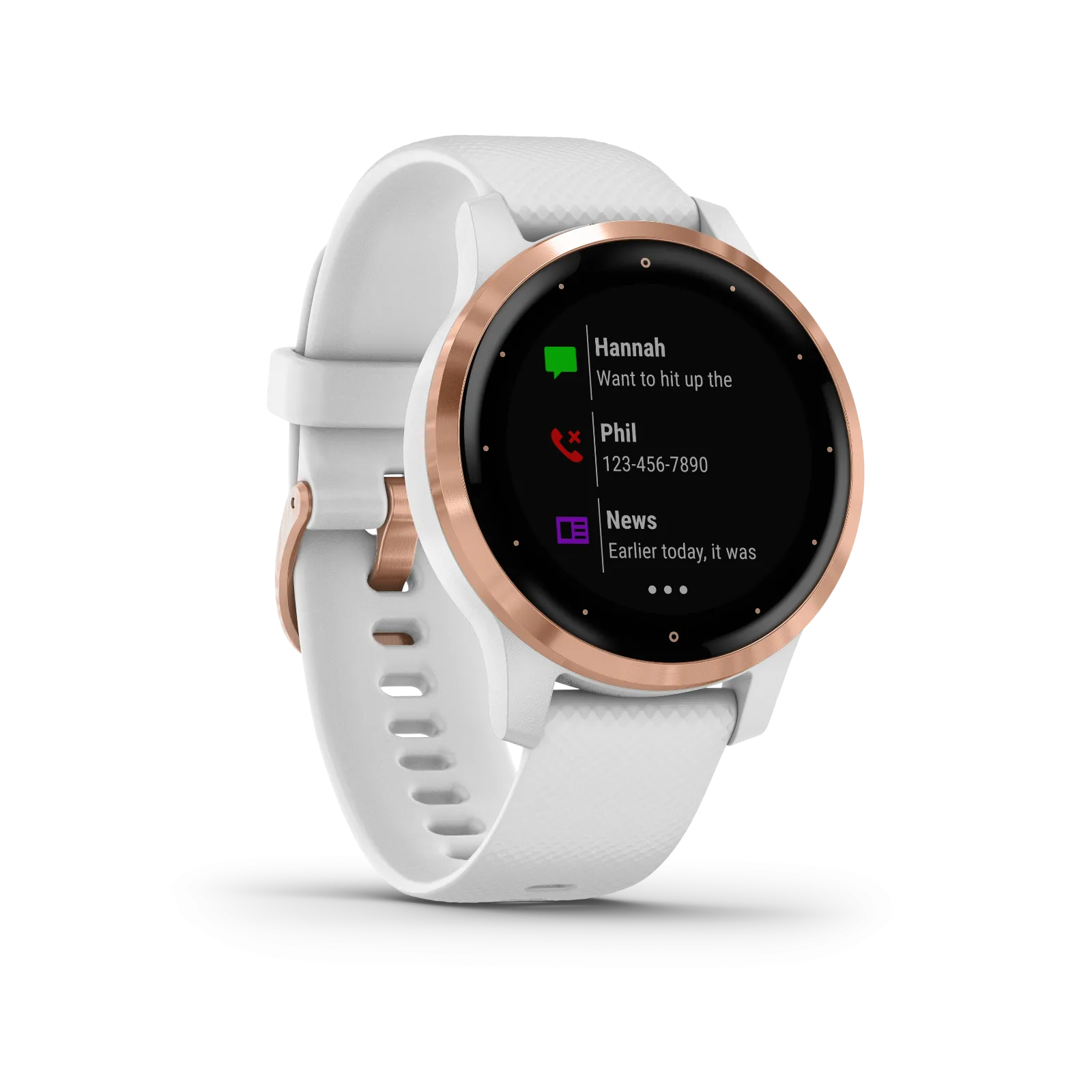 Garmin Vivoactive 4S White Rose GPS Smartwatch and Wearable4U Power Pack Bundle