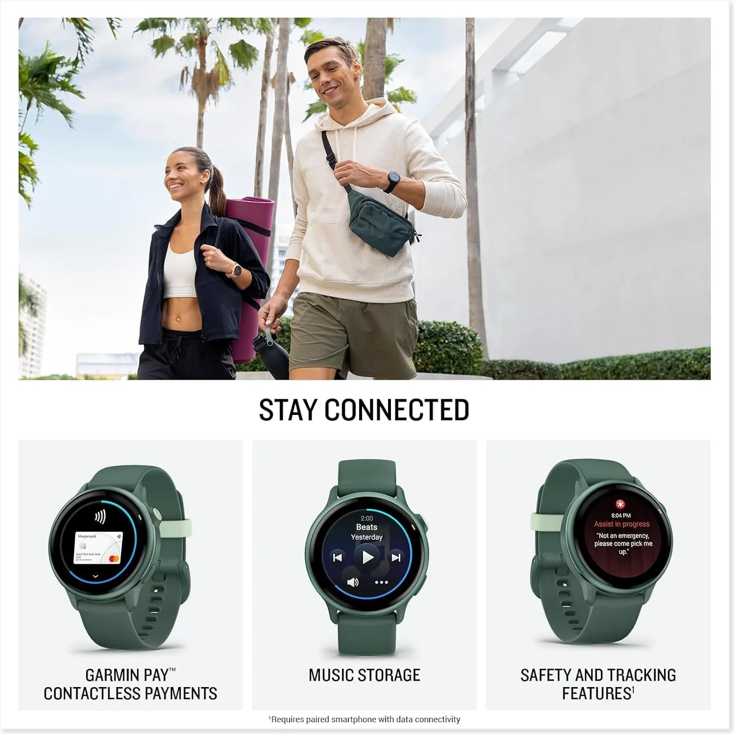 Garmin vivoactive 6 GPS Smartwatch with AMOLED Display, Jasper Green | Advanced Health and Fitness Features, Up to 11 Day Battery, Energy Monitoring, Sleep Coach | with Signature Series Power Bundle