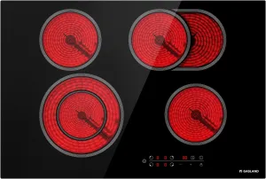 GASLAND Electric Cooktop 30 Inch, 6600W Radiant Glass Stove Top CH77BF Drop-in 4 Cooking Zones Ceramic Cooktop with 9 Power Levels, Sensor Touch Control, Child Safety Lock, 240V, 1-99 Minute Timer