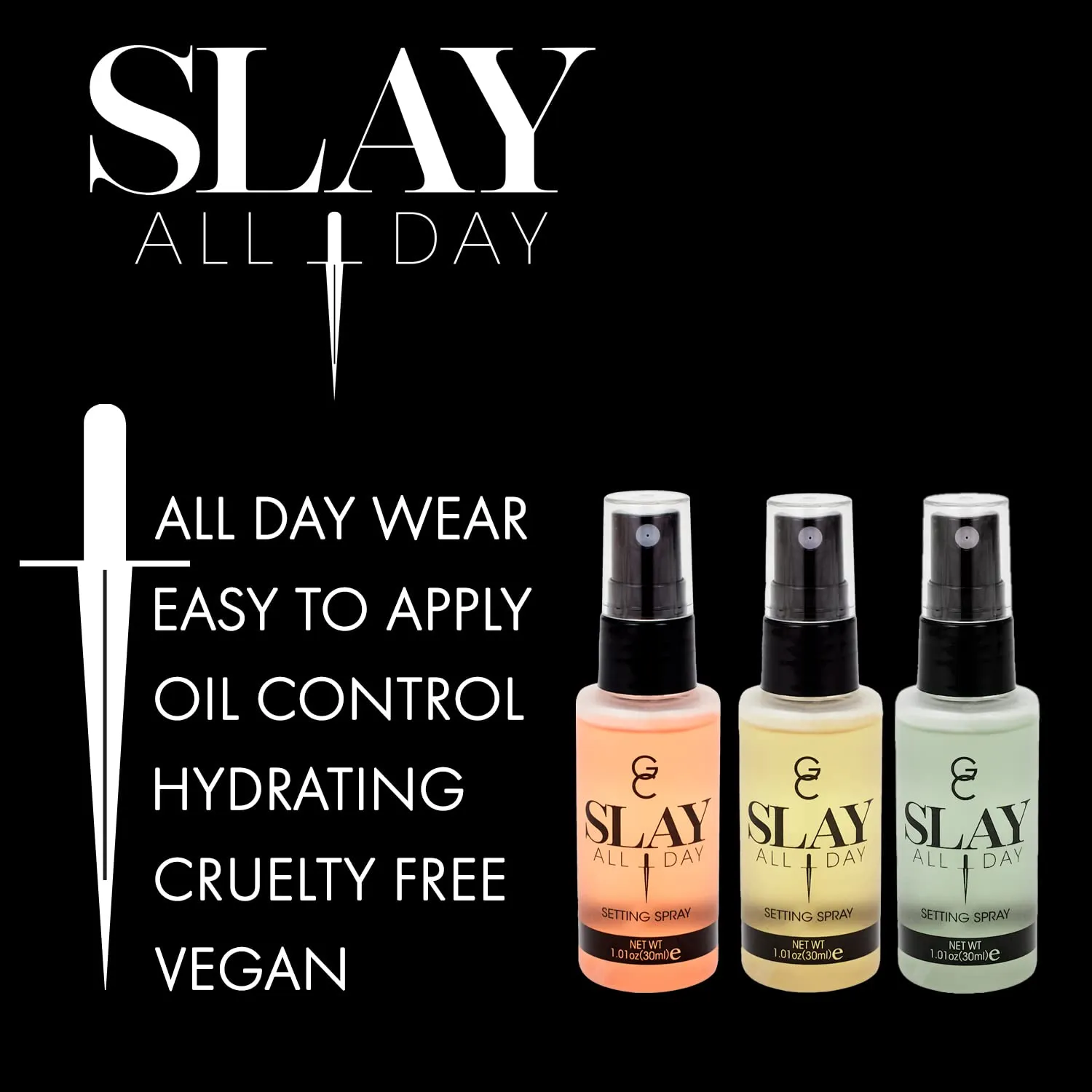 Gerard Cosmetics Makeup Setting Spray Mini (Garden Party) Set of 3, Slay All Day Scented Makeup Finishing Spray, Oil Control, Matte Finish, Cruelty Free, Made USA, 90 mL (3.03 oz)