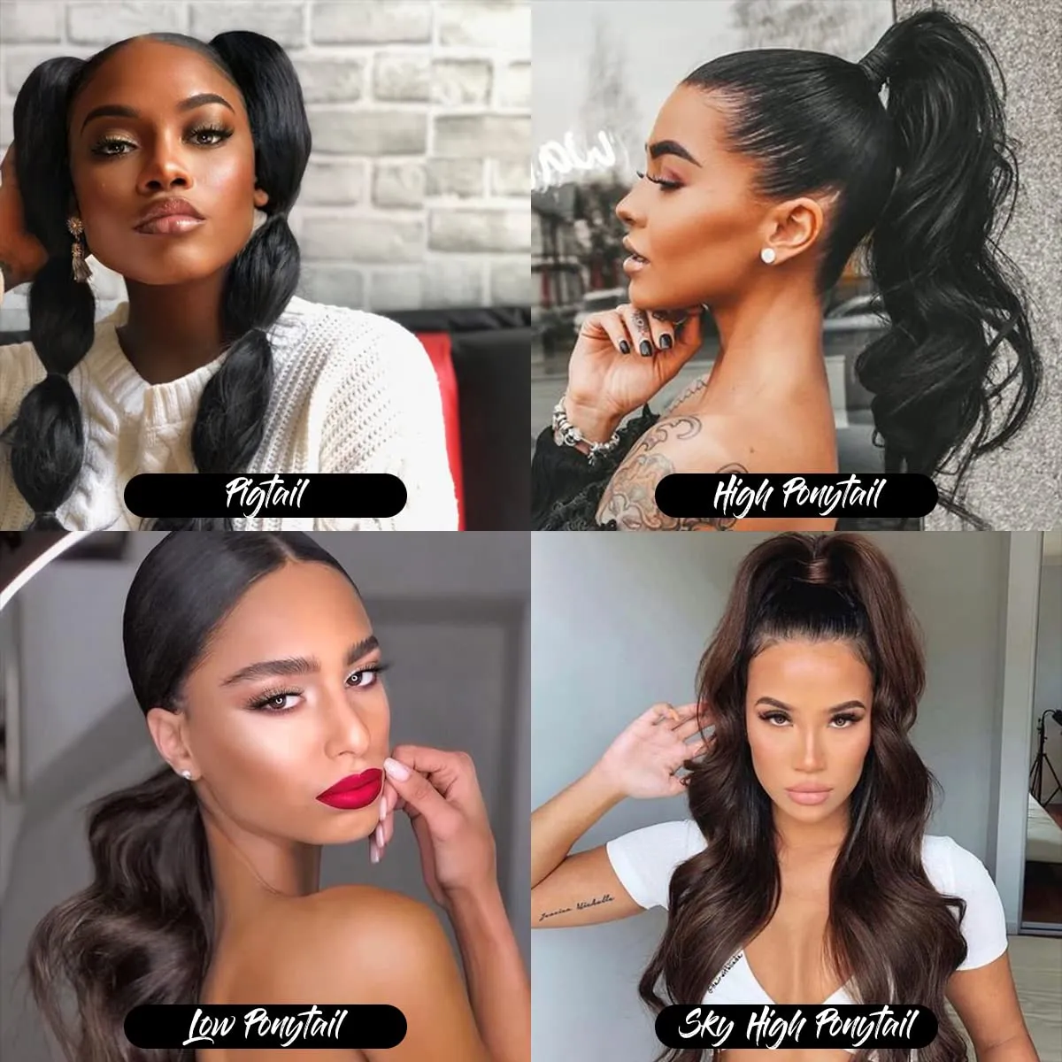 GLAM21USA Straight 28 Inch Long Drawstring Ponytail Extension for Black Women Natural Clip in Hair Extension Fake Ponytail Synthetic Hair Piece (28 Inch, OTREDWINE)