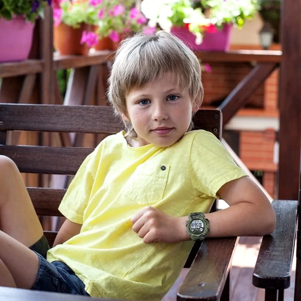 GOLDEN HOUR Watches for Kids Digital Sport Waterproof Boys Girls Watch Outdoor 12/24 H Alarm EL Backlight Stopwatch Military Child Wristwatch Ages 3-15