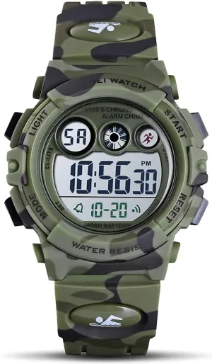 GOLDEN HOUR Watches for Kids Digital Sport Waterproof Boys Girls Watch Outdoor 12/24 H Alarm EL Backlight Stopwatch Military Child Wristwatch Ages 3-15