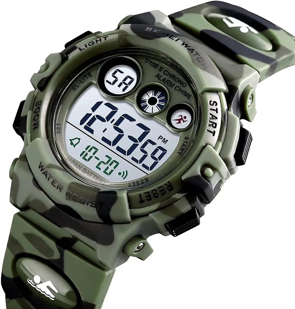 GOLDEN HOUR Watches for Kids Digital Sport Waterproof Boys Girls Watch Outdoor 12/24 H Alarm EL Backlight Stopwatch Military Child Wristwatch Ages 3-15