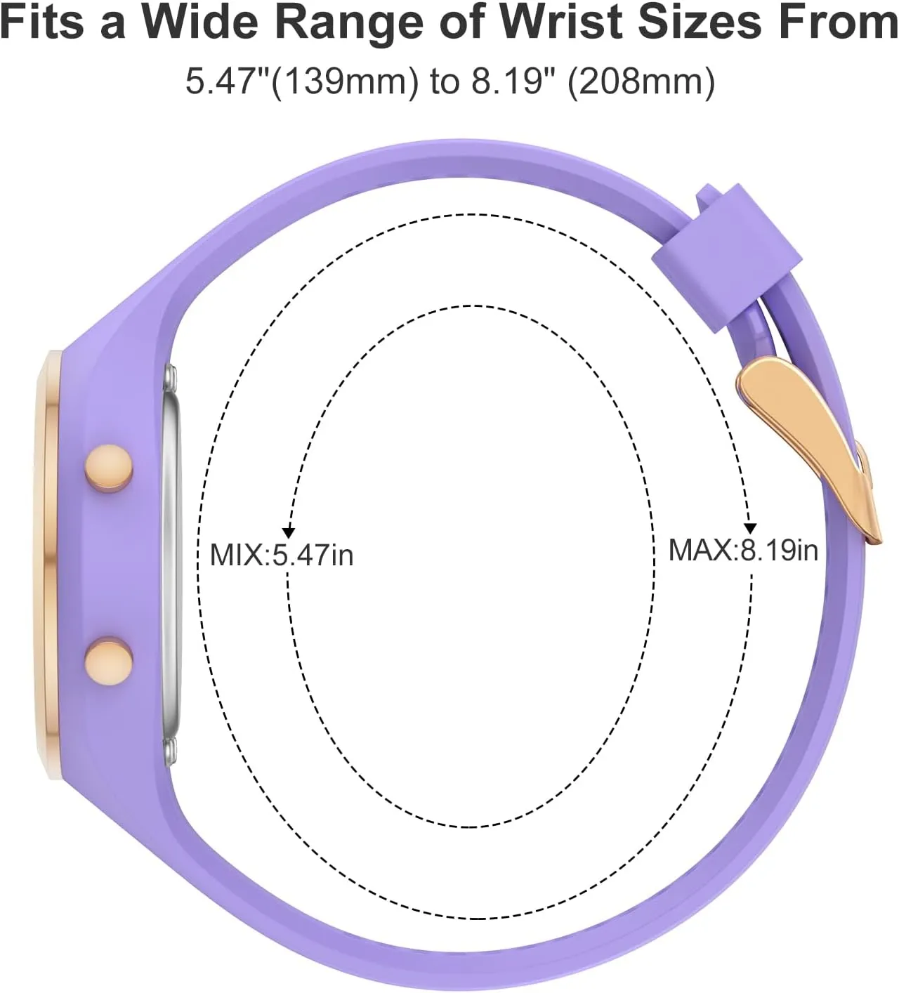 GOLDEN HOUR Waterproof Sport Women's Digital Chronograph Silicone Strap Watch