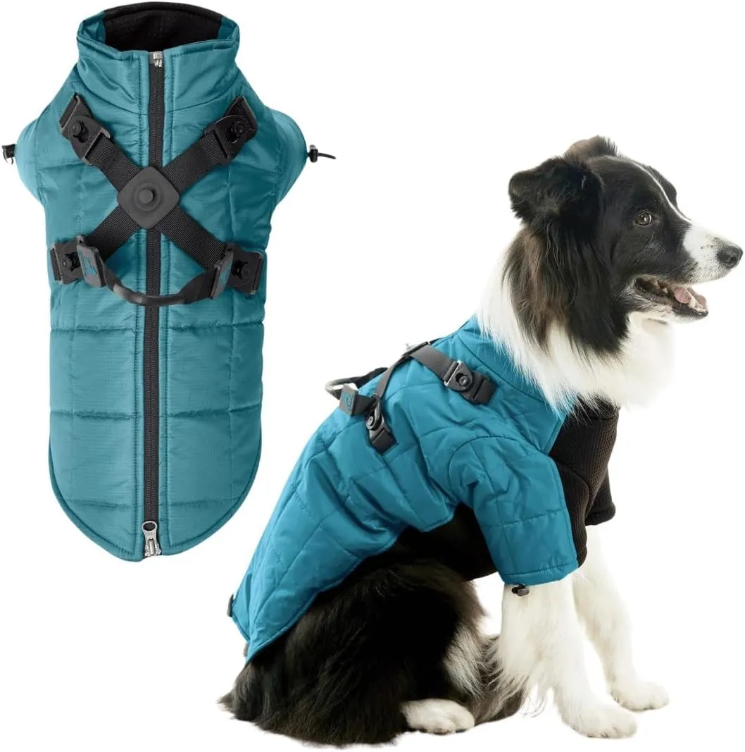 Gooby Alpine Explorer - Celestial, Large - Waterproof Jacket with Cross Lock Converter for Small Dog and Medium Dog