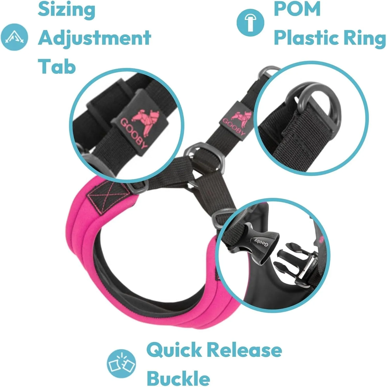 Gooby Escape Free Sport Harness - Blue, Small - No Choke Step-in Patented Neoprene Small Dog Harness with Four-Point Adjustment - Perfect on The Go Dog Harness for Medium Dogs No Pull and Small Dogs