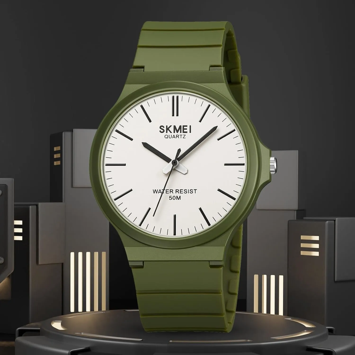 Gosasa Men's Watches Analog Quartz Sports Unisex Watch Waterproof Watch for Students Women Men Easy Read Dial, 24 Hour with Second Hand, Colorful Silicone Band