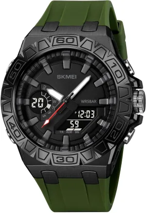 Gosasa Men's Waterproof Outdoor Sports Watches Multifunctional Sports Watch LED Luminous Display, Alarm, Stopwatch, Date, Countdown Timer with Durable Silicone Strap
