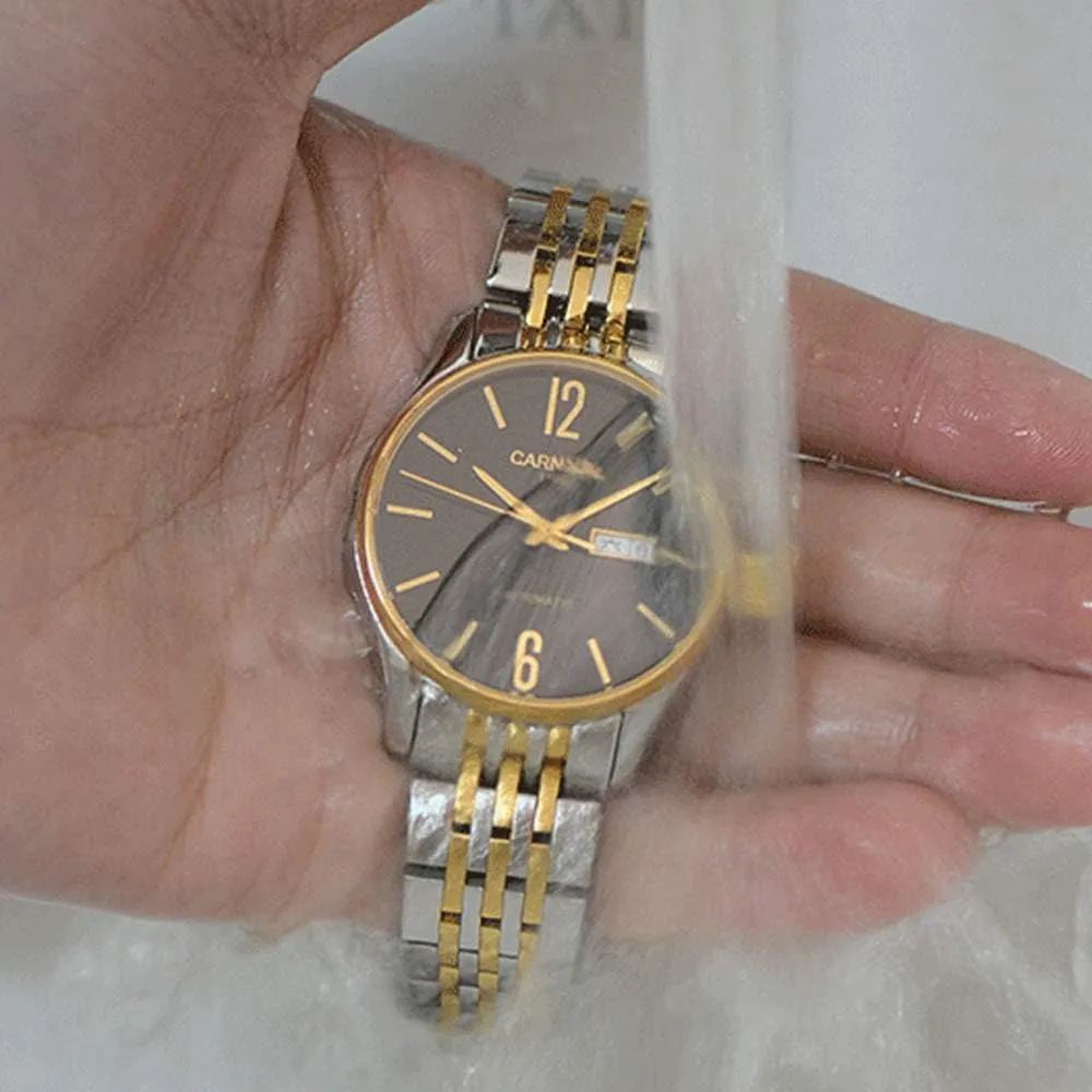 Gosasa Swiss Luxury Men's Automatic Mechanical Watches Two Tone Stainless Steel Date Dress Wrist Watch