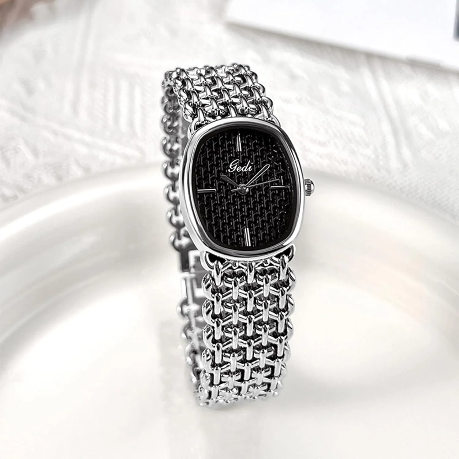 Gosasa Women's Gold Watches Vintage Bracelet Quartz Luxury Waterproof Ladies Oval Dress Chain Wrist Watch with Tools Included