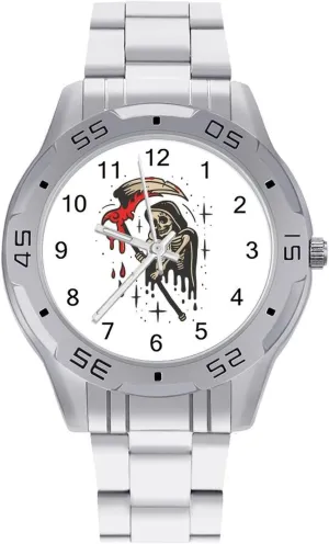 Grim Reaper Simple Stainless Steel Band Business Watch Dress Wrist Unique Luxury Work Casual Waterproof Watches