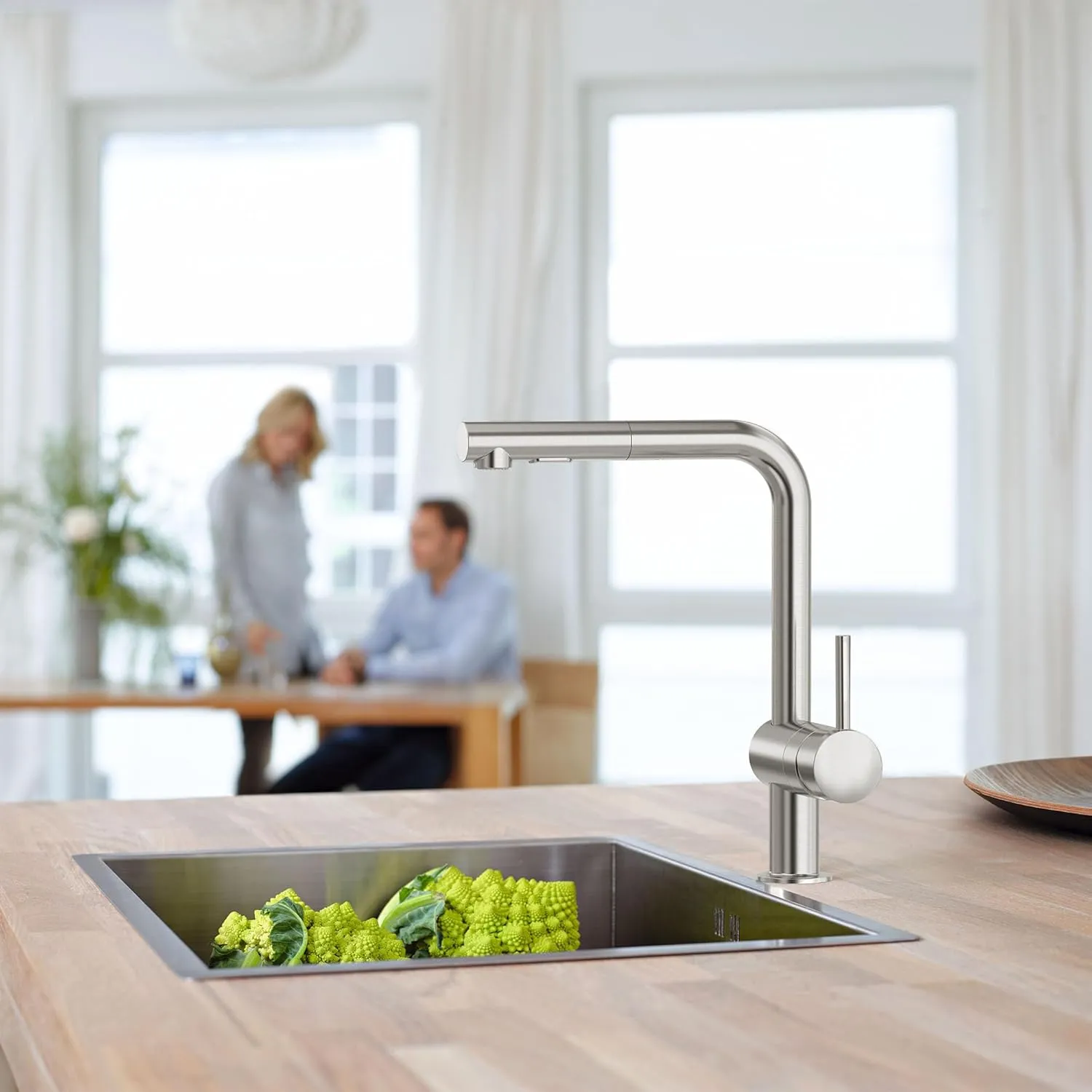 GROHE 30300DC0 Minta Pull-Out Kitchen Faucet Supersteel (Stainless Steel)