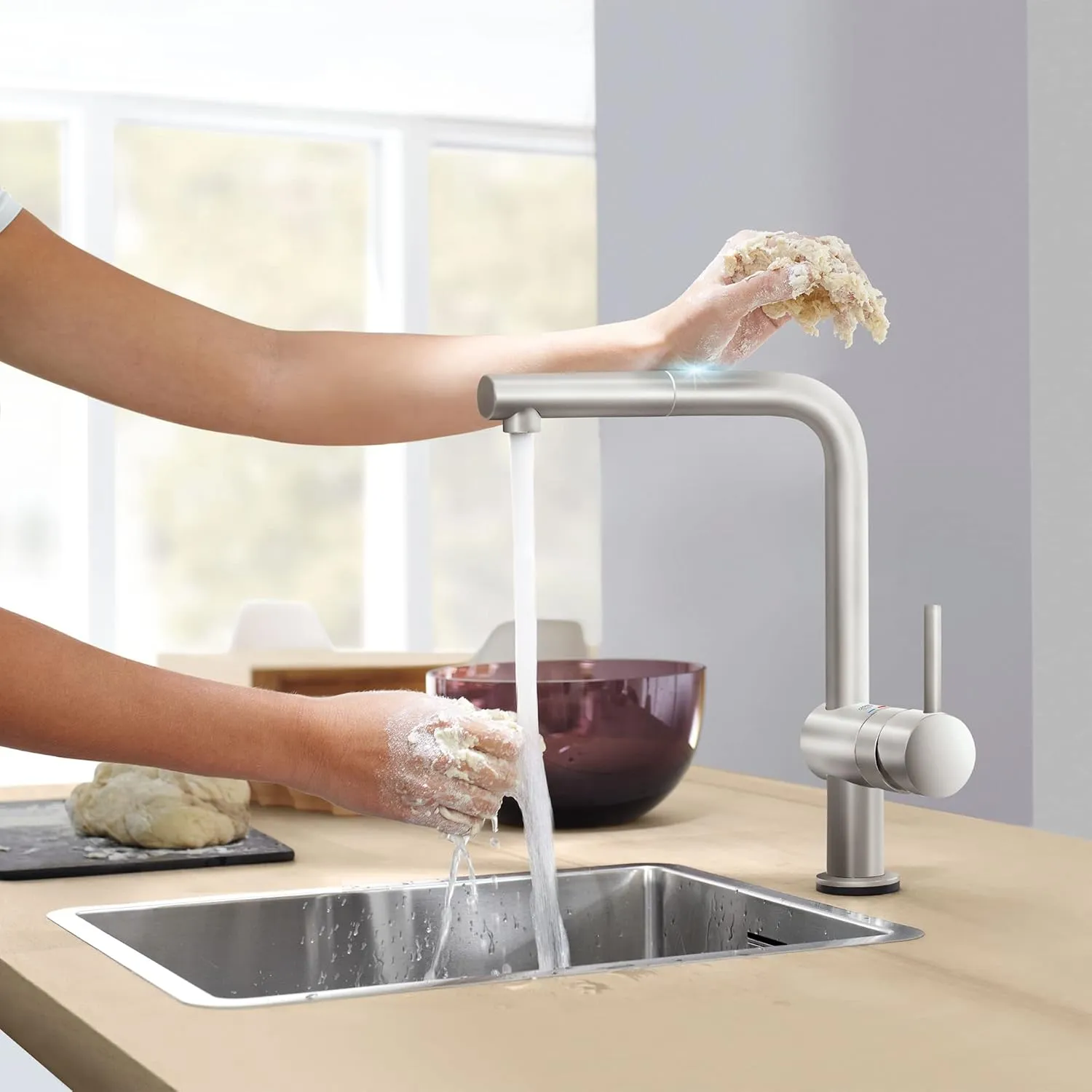GROHE 30300DC0 Minta Pull-Out Kitchen Faucet Supersteel (Stainless Steel)