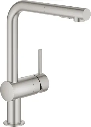 GROHE 30300DC0 Minta Pull-Out Kitchen Faucet Supersteel (Stainless Steel)