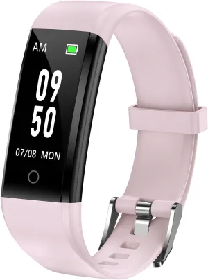 GRV No Bluetooth Pedometer Watch Fitness Tracker No Phone Needed, Step Counter Calories/Sleep Tracker for Walking Running for Men Women Waterproof (Pink)