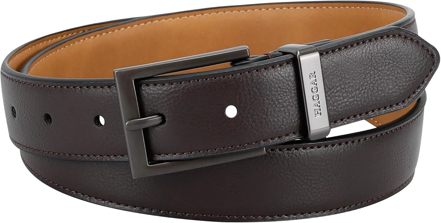 Haggar Men's Essential Belt-Dress and Casual