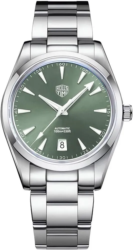 HaiQin RollsTimi 7912 Men's Automatic Watches NH35 Self Winding Movement Full Stianless Steel 100M Waterproof Fashion Dress Mechanical Wrist Watch