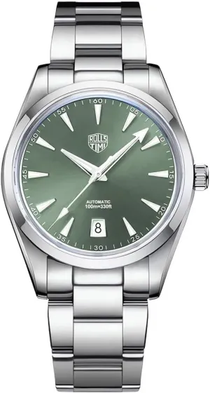 HaiQin RollsTimi 7912 Men's Automatic Watches NH35 Self Winding Movement Full Stianless Steel 100M Waterproof Fashion Dress Mechanical Wrist Watch