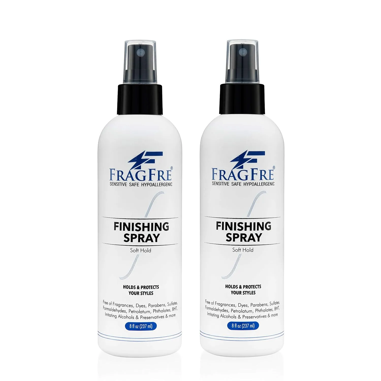 Hair Finishing Spray 8 oz - Flexible Soft Hold - Hair Spray for Sensitive Skin - Fragrance Free Hypoallergenic Parabens Free - Non Irritating Quick Dry Denatured Alcohol - Gluten Free Vegan
