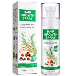 Hair Growth Spray for Women & Men - 120ml | Rosemary, Biotin & Castor Oil Formula | Boosts Volume, Regrows Hair, Reduces Thinning, Nourishes Scalp | Natural Hair Treatment