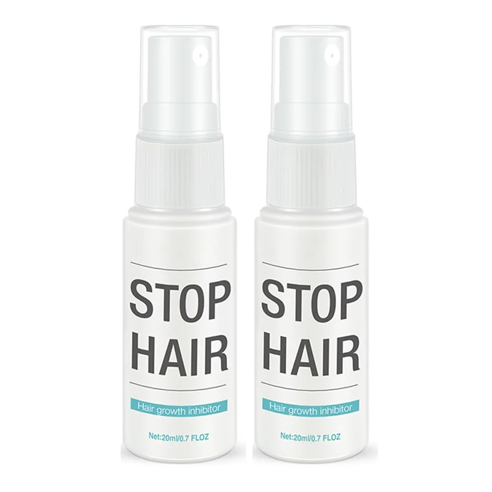 Hair Inhibitor Permanent Hair Growth Inhibitor Spray for Face Body Arm Legs Painless Non-Irritating Stop Hair Growth Natural Plant Extract Hair Removal Cream 20ml (2PCS)