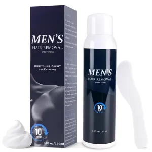 Hair Removal Spray For Men 150ml, For Genitals & Chest & Body, Painless And Non-Irritating For Sensitive Skin Depilatories Cream