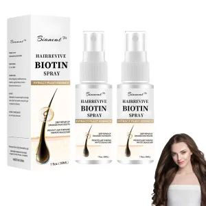 Hair Revive Biotin Spray, Professional Biotin Hair Growth Spray, Biancat Hair Growth Oil Spray, Biotin Hair Scalp Serum for Thicker, Longer & Stronger Hair (2 Bottle)