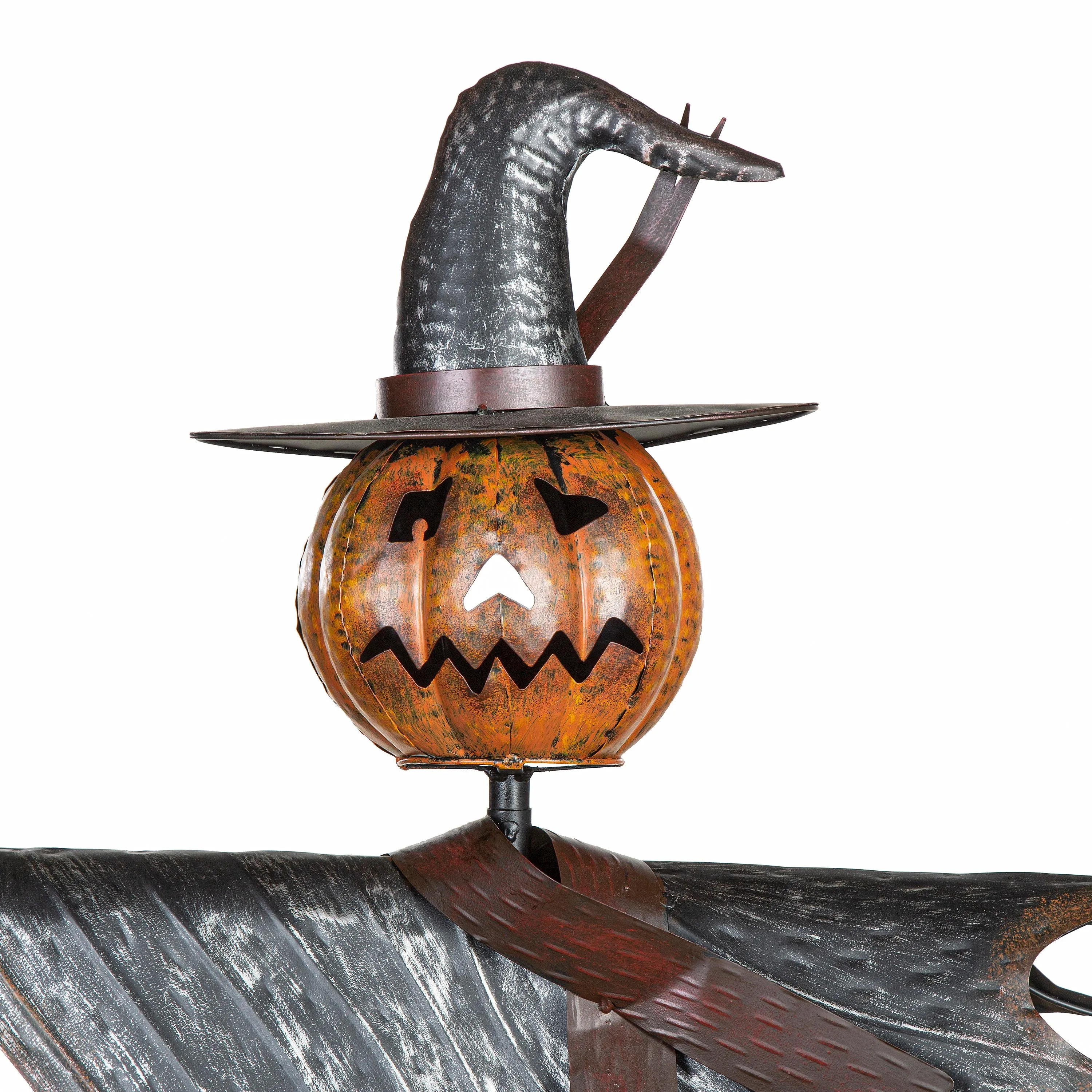 Halloween Solar Scarecrow Jack O' Lantern Metal Ground Stake