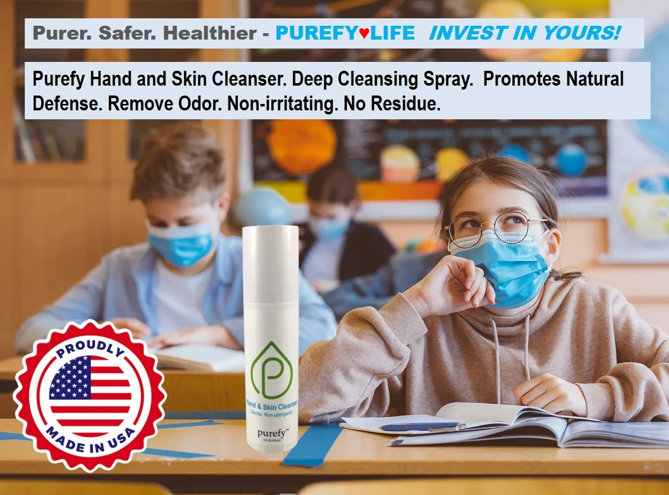 Hand and Skin Cleanser (4oz, 2pack). Powered by Purefypro technology. No Resiude.