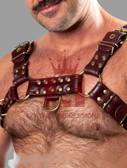 Handcrafted Leather Mens Bondage Harness with Jockstrap
