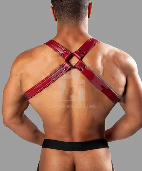 Handcrafted Leather Mens Bondage Harness with Jockstrap