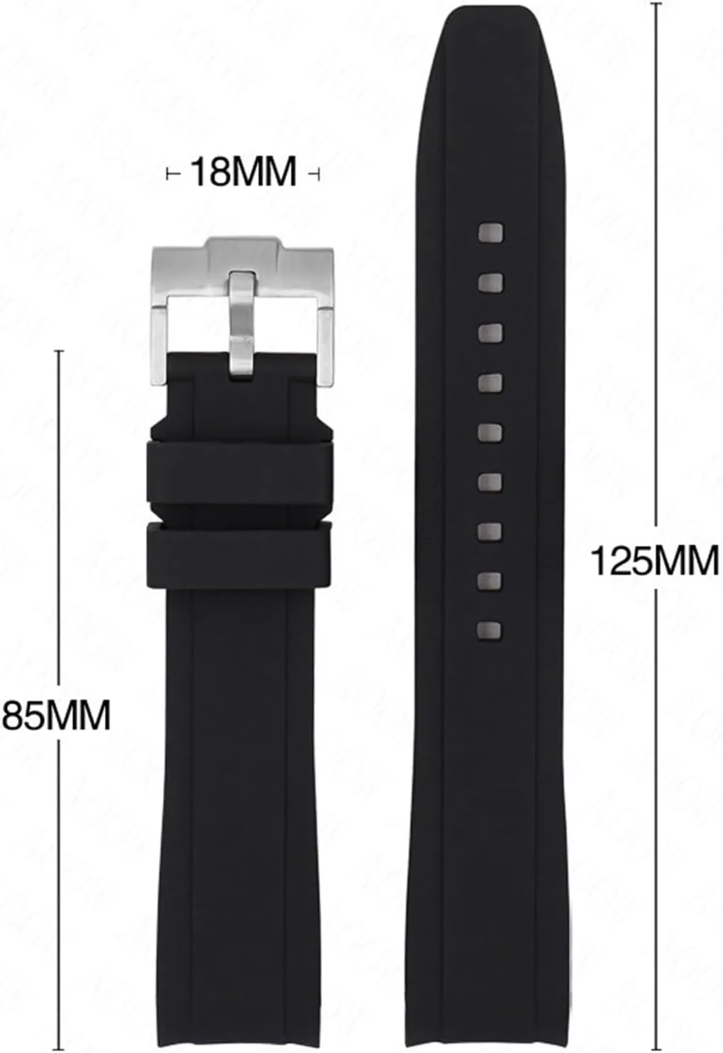 HaoLMi-18/19/20/21/22mm Curved End Rubber Strap Universal Silicone Watch Band Soft Sport Waterproof Replace Bracelet Belt for Men Women